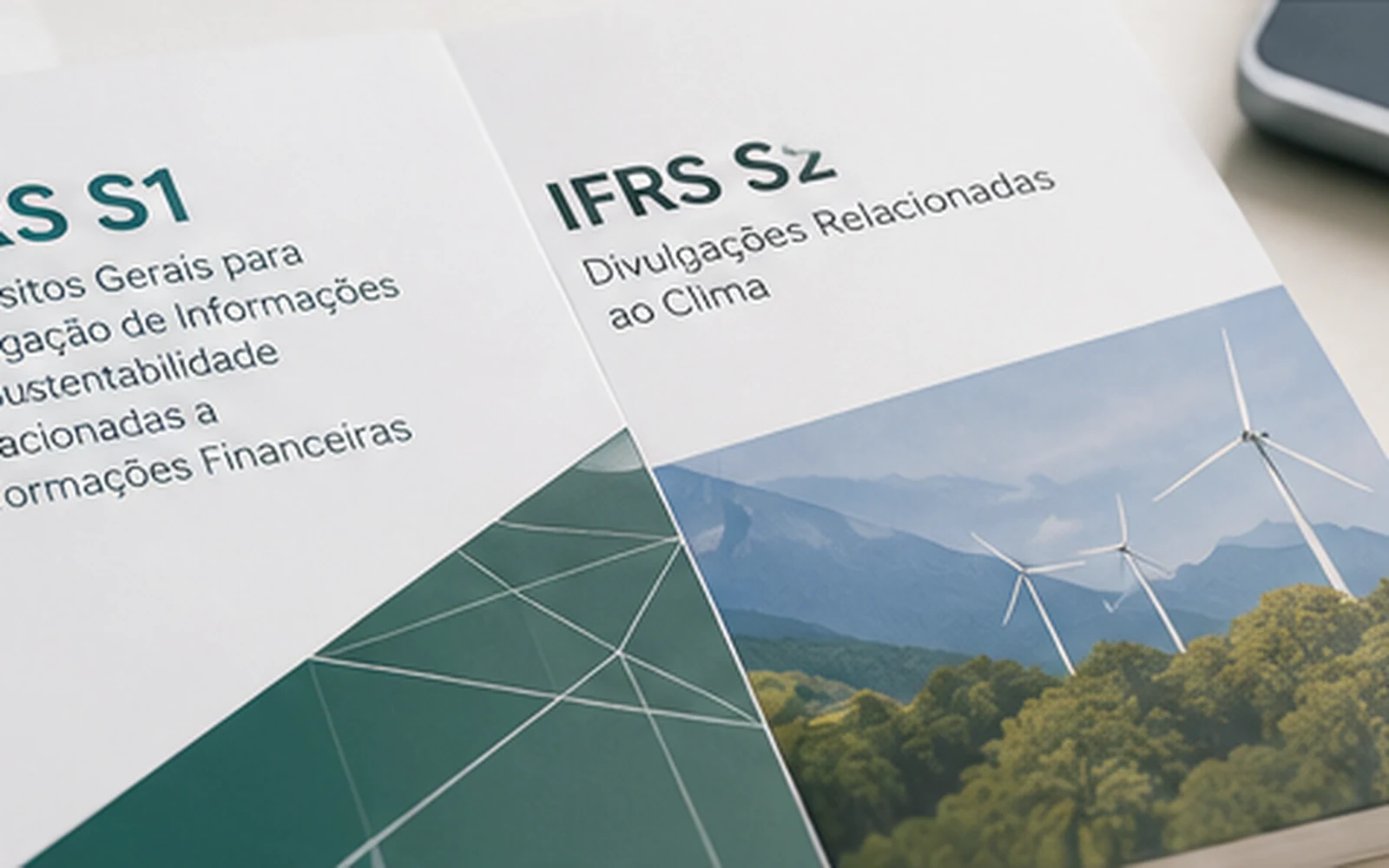 Materiais de análise sobre divulgações financeiras de sustentabilidade e clima